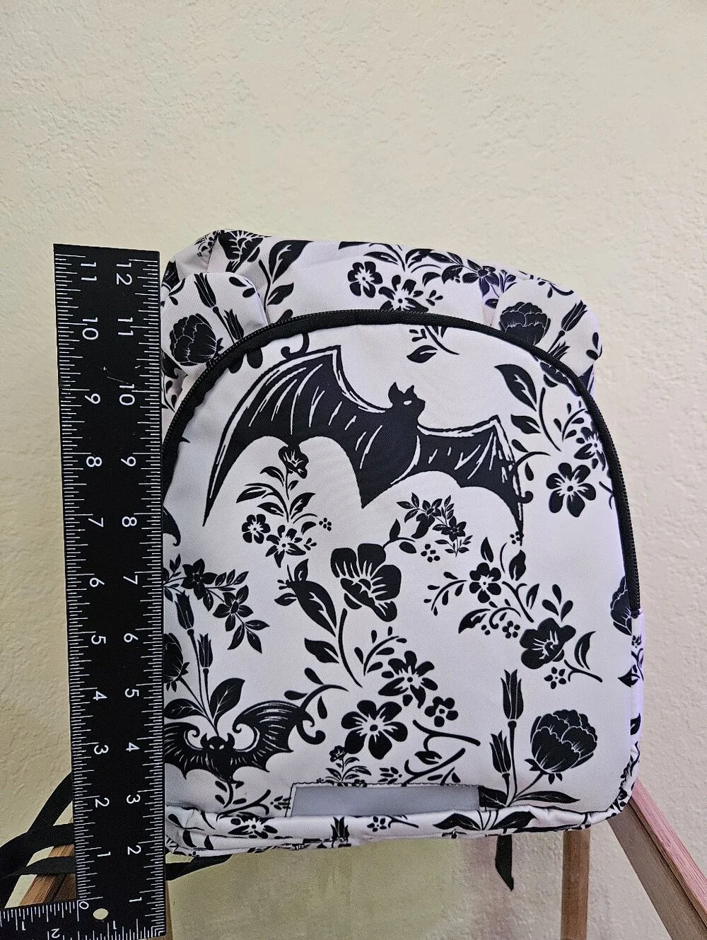 Feifeiyu Black & White Floral Bat Print Backpack - Women Bags